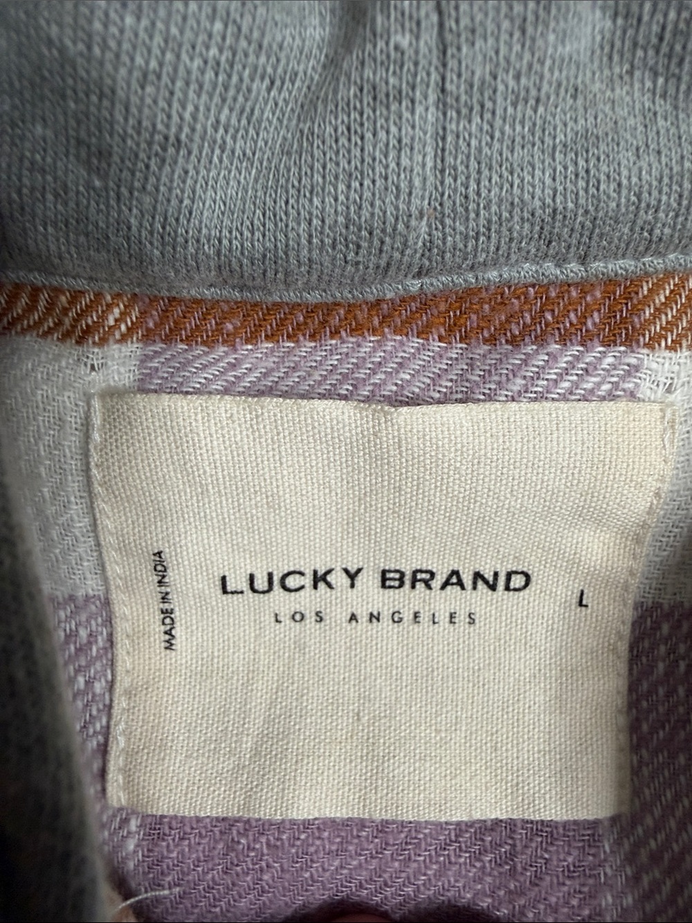 NWT lucky brand cropped plaid hoodie in pink plaid Women's Large - Picture 4 of 10